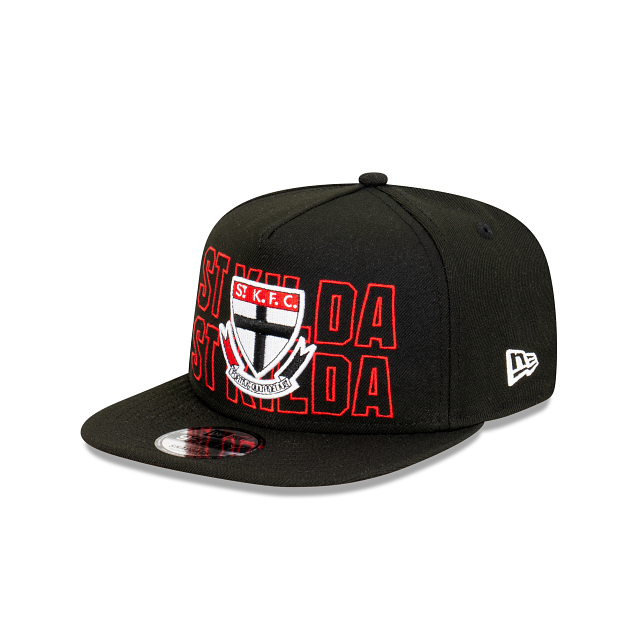 St Kilda Saints Hat - AFL Neon Lights Black 9Fifty A-Frame Snapback Cap - New Era